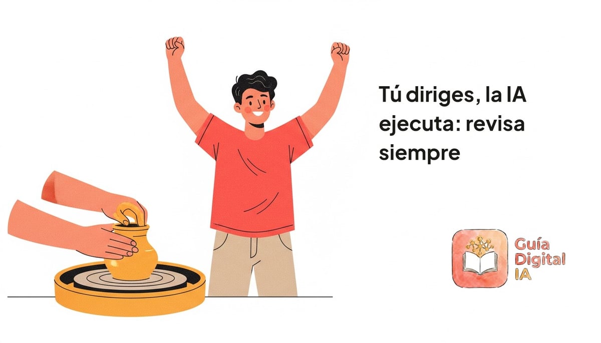 Tú diriges, la IA ejecuta: revisa siempre