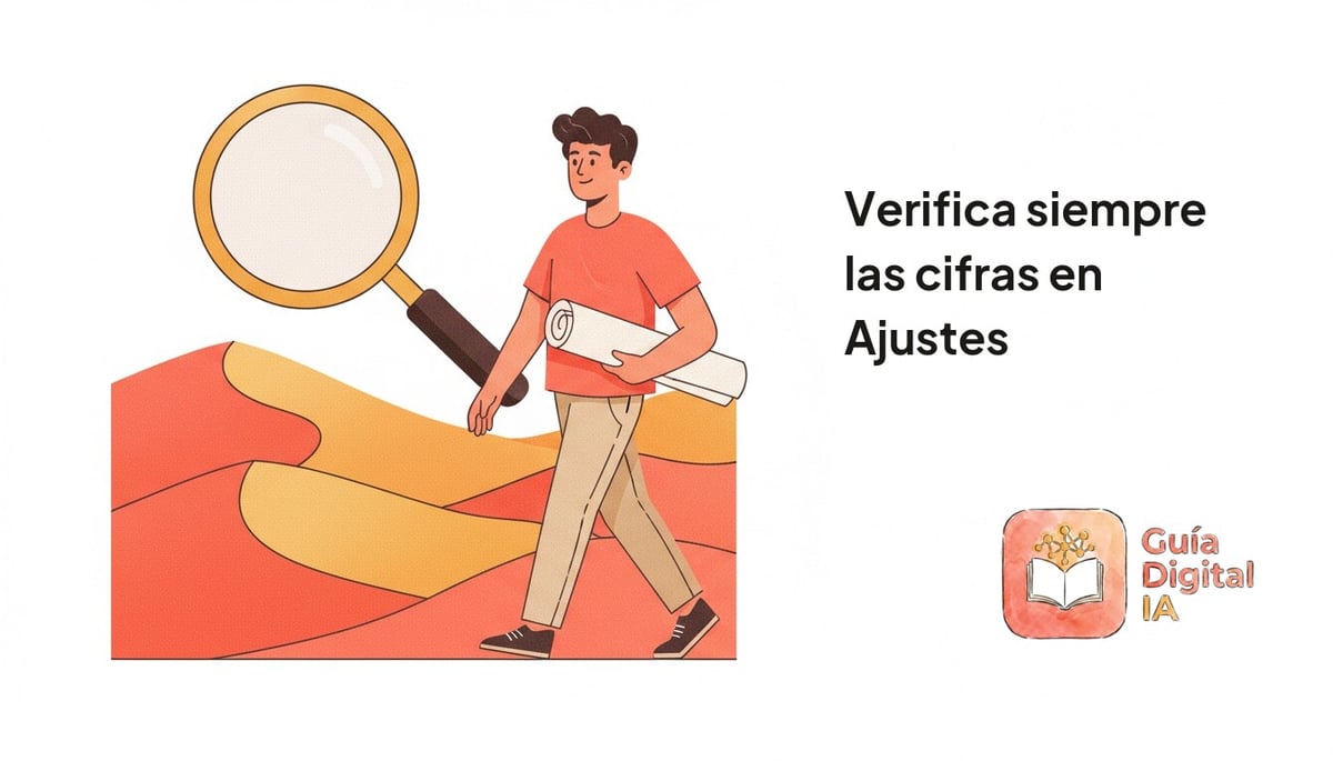 Verifica siempre las cifras en Ajustes