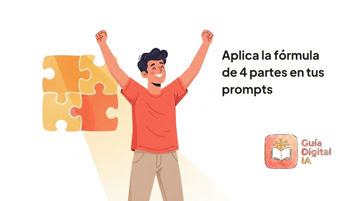 Aplica la fórmula de 4 partes en tus prompts