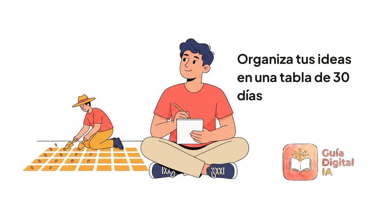 Organiza tus ideas en una tabla de 30 días