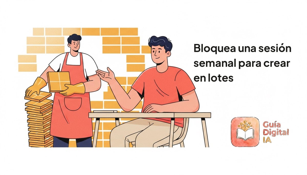 Bloquea una sesión semanal para crear en lotes