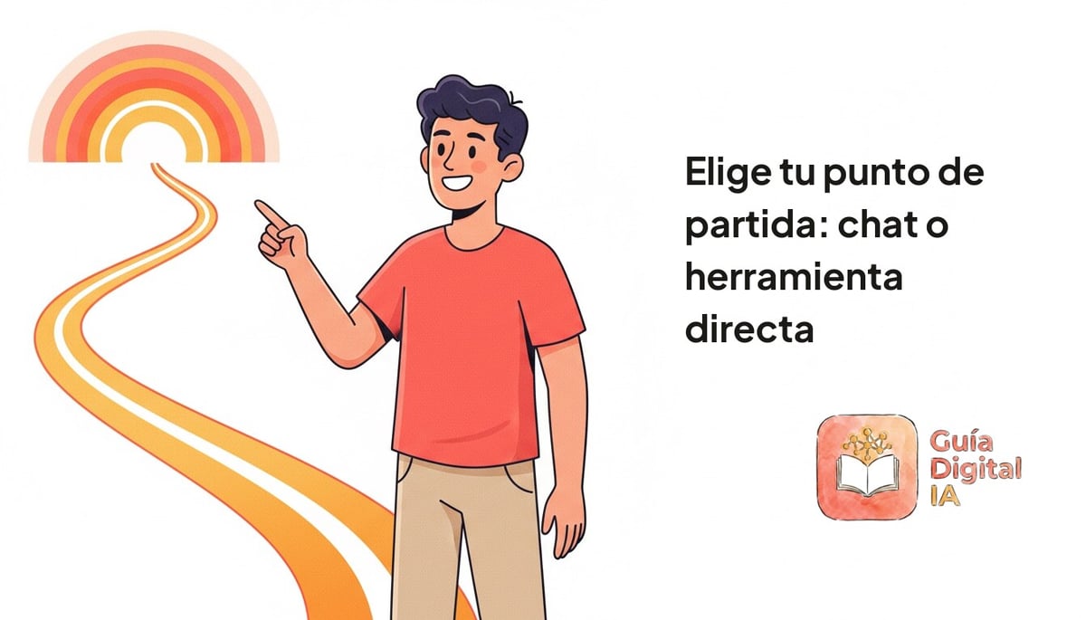 Elige tu punto de partida: chat o herramienta directa