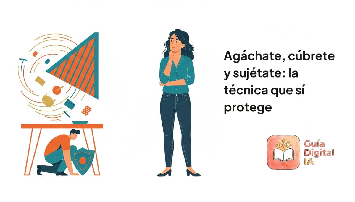 Agáchate, cúbrete y sujétate: la técnica que sí protege