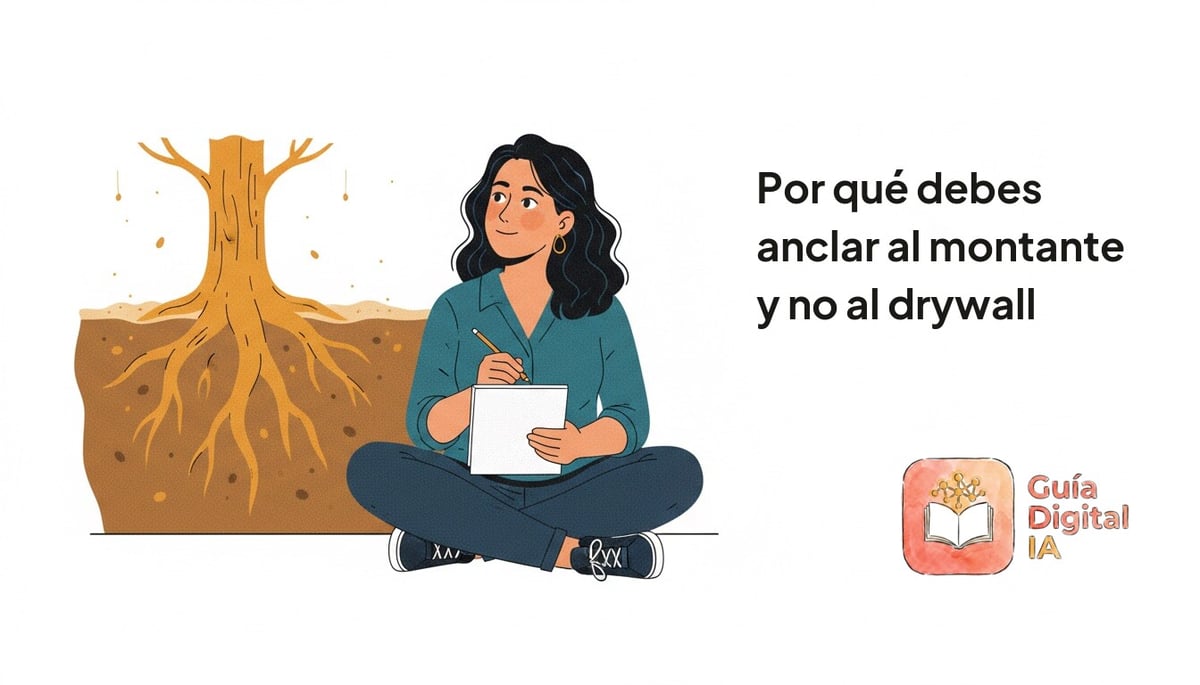 Por qué debes anclar al montante y no al drywall
