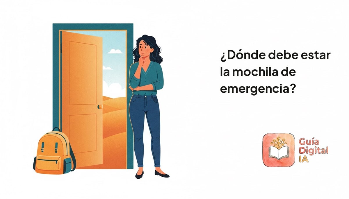 ¿Dónde debe estar la mochila de emergencia?